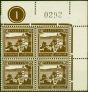Valuable Postage Stamp from Palestine 1942 250m Brown SG109 Superb MNH Pl 1 Control Corner Block of 4