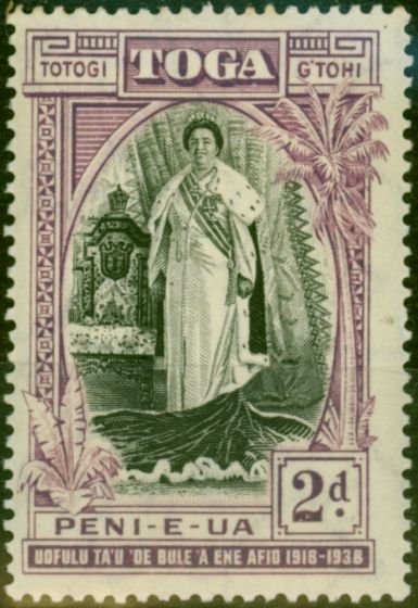 Valuable Postage Stamp Tonga 1938 2d Black & Purple SG73 Fine MM
