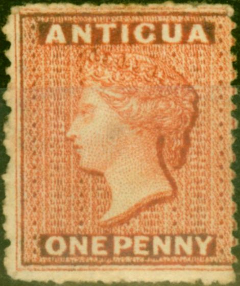 Collectible Postage Stamp from Antigua 1867 1d Vermilion SG7 Fine Unused