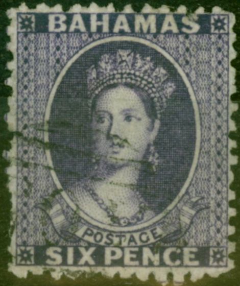 Valuable Postage Stamp Bahamas 1863 6d Deep Violet SG31 Fine Used