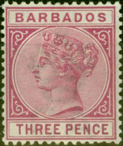 Old Postage Stamp from Barbados 1882 4d Reddish Purple SG96 Fine Mtd Mint