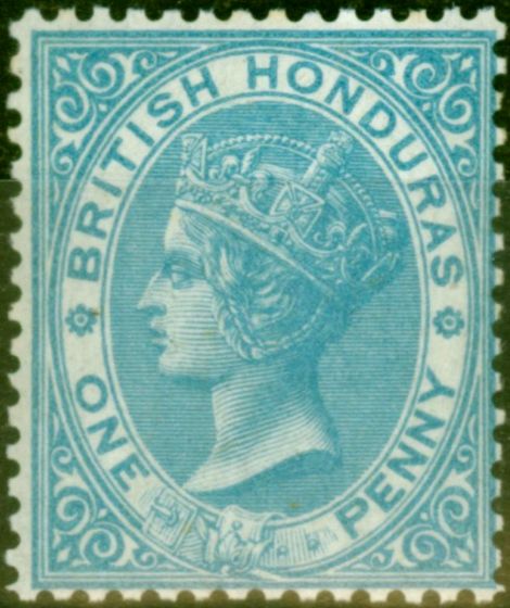 Rare Postage Stamp from British Honduras 1865 1d Pale Blue SG1 Fine Lightly Mtd Mint