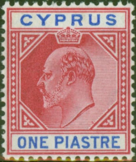 Collectible Postage Stamp Cyprus 1904 1pi Carmine & Blue SG64 V.F MNH