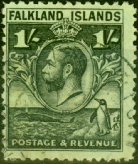 Collectible Postage Stamp from Falkland Islands 1929 1s Black-Emerald SG122 Fine Used