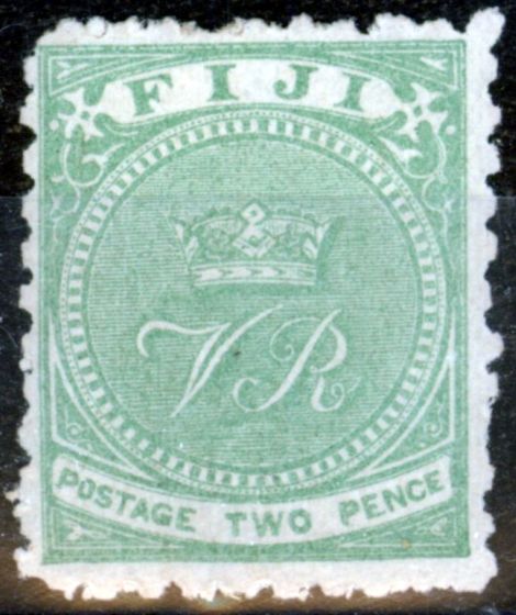 Old Postage Stamp from Fiji 1881 2d Yellow-Green SG40 Fine Mtd Mint