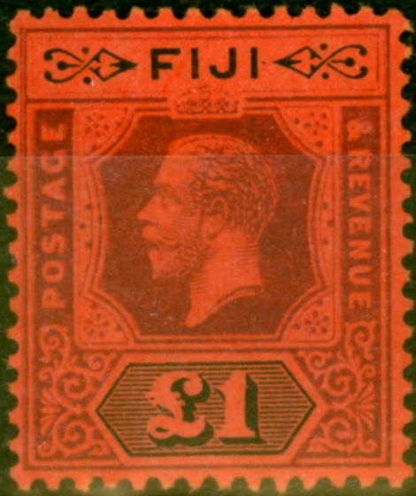 Valuable Postage Stamp from Fiji 1923 £1 Purple & Black-Red SG137a Die II Superb MNH