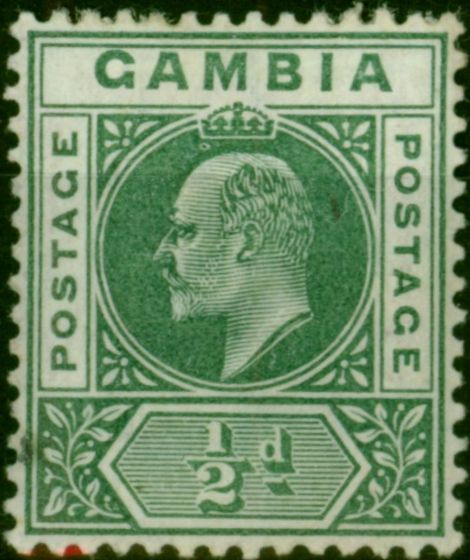 Gambia 1902 1/2d Green SG45 Fine MM (2) King Edward VII (1902-1910) Old Stamps