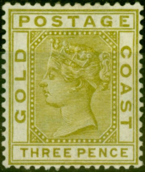Valuable Postage Stamp from Gold Coast 1889 3d Olive SG15a Fine Mtd Mint