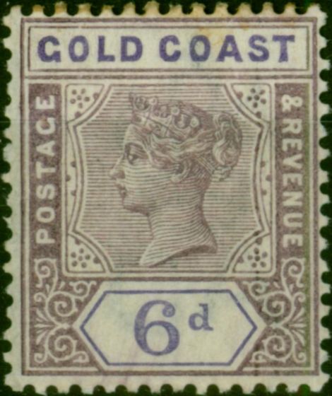 Gold Coast 1898 6d Dull Mauve & Violet SG30 Fine LMM  Queen Victoria (1840-1901) Old Stamps