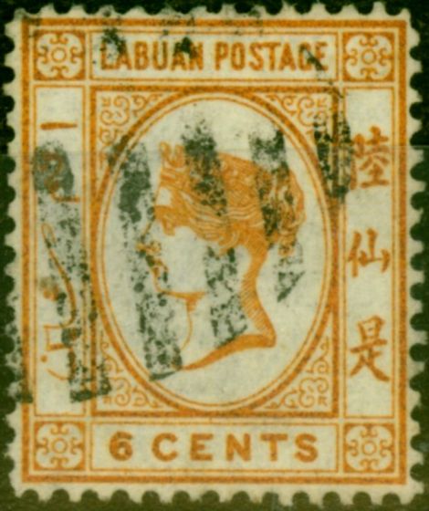 Valuable Postage Stamp from Labuan 1880 6c Orange-Brown SG6 Fine Used