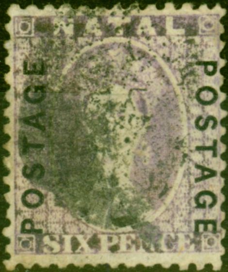 Old Postage Stamp Natal 1873 6d Mauve SG62 Good Used