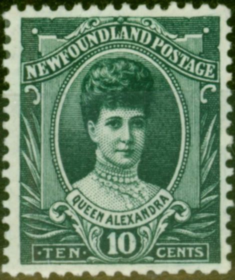 Valuable Postage Stamp from Newfoundland 1911 10c Deep Green SG125 Fine Mtd Mint