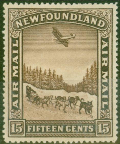 Collectible Postage Stamp from Newfoundland 1931 15c Chocolate SG192 No Wmk Fine Lightly Mtd Mint