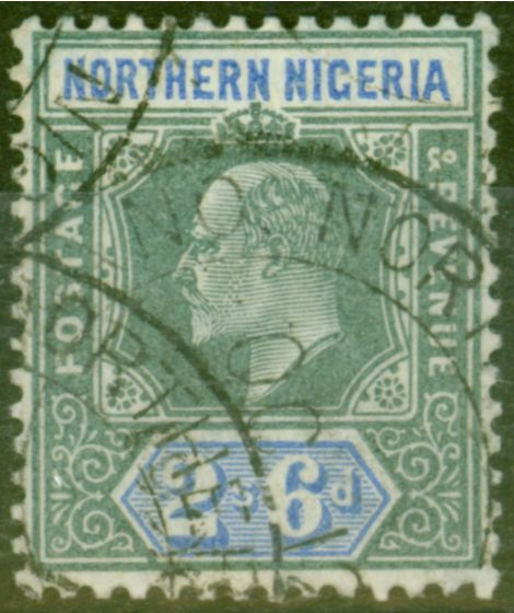 Valuable Postage Stamp from Northern Nigeria 1905 2s6d Green & Ultramarine Fine Used