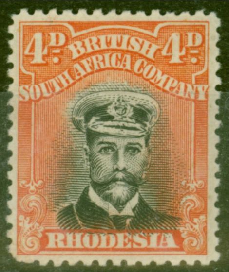Valuable Postage Stamp from Rhodesia 1913 4d Black & Orange-Red SG261 Die III Fine Mtd Mint