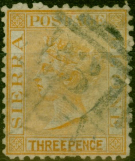 Old Postage Stamp Sierra Leone 1872 3d Buff SG8 Ave Used