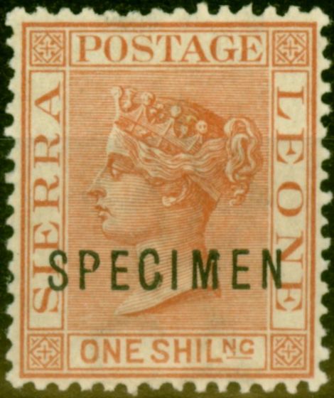 Valuable Postage Stamp from Sierra Leone 1888 1s Red-Brown Specimen SG34s Fine MNH