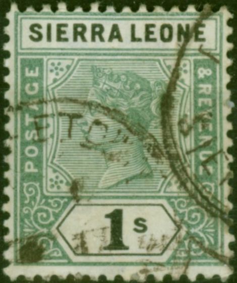 Sierra Leone 1896 1s Green & Black SG50 Good Used (2) Queen Victoria (1840-1901) Old Stamps