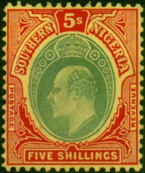 Southern Nigeria 1909 5s Green & Red-Yellow SG42 V.F LMM . King Edward VII (1902-1910) Mint Stamps