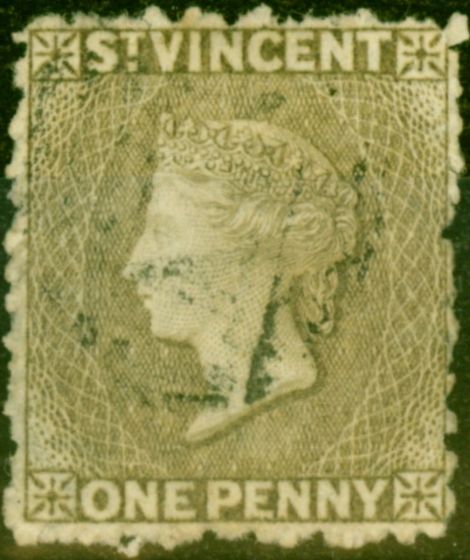 Valuable Postage Stamp from St Vincent 1881 1d Drab SG37 Fine Used Stamp