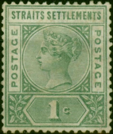 Straits Settlements 1892 1c Green SG95 Fine MM  Queen Victoria (1840-1901) Old Stamps