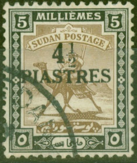 Old Postage Stamp from Sudan 1941 4 1/2p on 5m Olive-Brown & Black SG79 Fine Used (3)