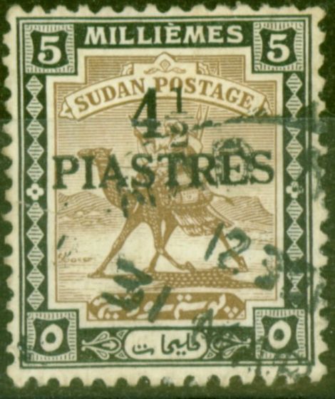 Valuable Postage Stamp from Sudan 1941 4 1/2p on 5m Olive-Brown & Black SG79 Fine Used (5)