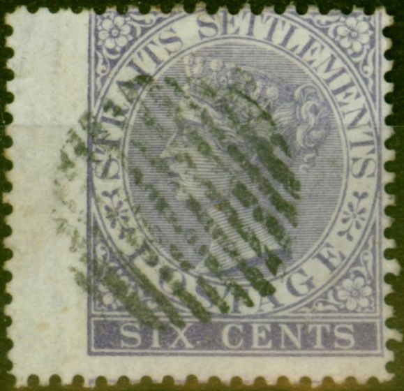 Rare Postage Stamp Straits Settlements 1868 6c Bright Lilac SG13 Fine Used