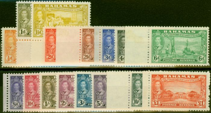 Collectible Postage Stamp Bahamas 1948 Set of 16 SG178-193 V.F MNH