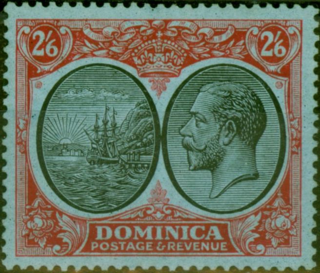 Collectible Postage Stamp Dominica 1923 2s6d Black & Red-Blue SG85 Fine MM