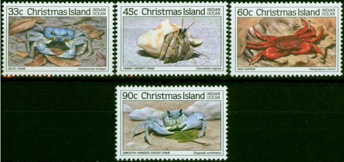 Collectible Postage Stamp Christmas Island 1985 Crabs 2nd Series Set of 4 SG199-202 V.F MNH