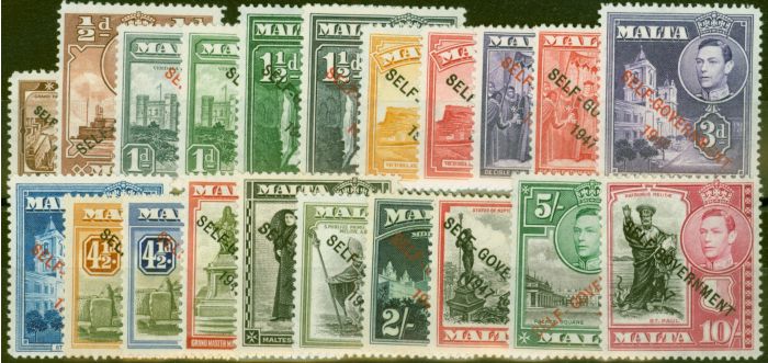 Valuable Postage Stamp from Malta 1948-53 set of 21 SG234-248 V.F MNH