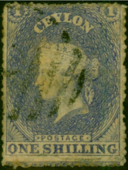 Ceylon 1861 1s Slate-Violet SG35 Fine Used Queen Victoria (1840-1901) Old Stamps
