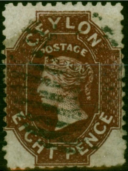 Valuable Postage Stamp Ceylon 1864 8d Reddish Brown SG56 Fine Used (2)