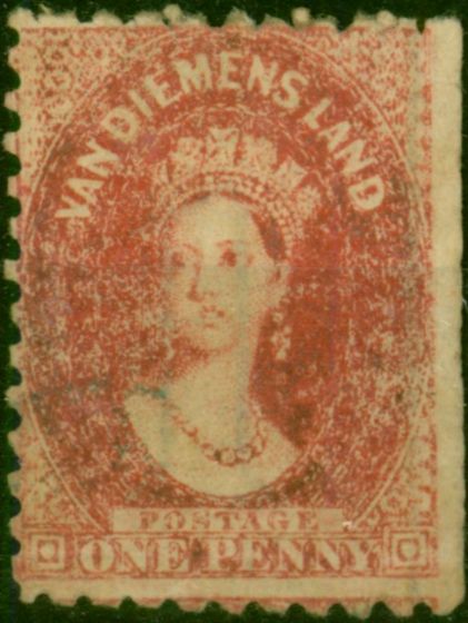 Tasmania 1864 1d Carmine SG59 Good Lightly Used . Queen Victoria (1840-1901) Used Stamps