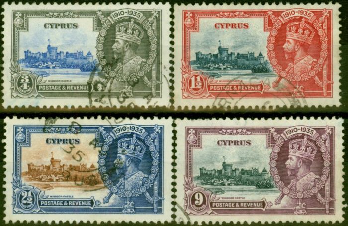 Rare Postage Stamp Cyprus 1935 Jubilee Set of 4 SG144-147 Fine Used