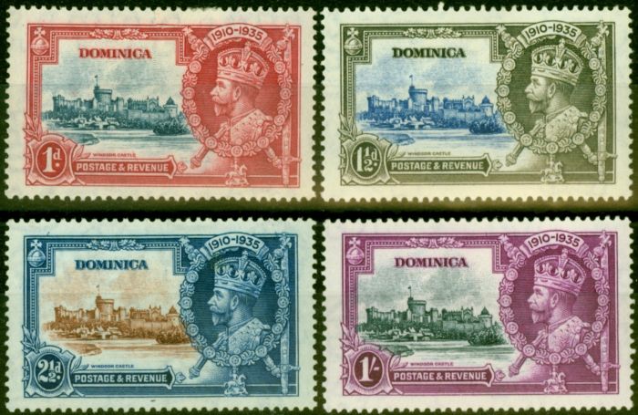 Rare Postage Stamp from Dominica 1935 Jubilee Set of 4 SG92-95 Fine Mounted Mint