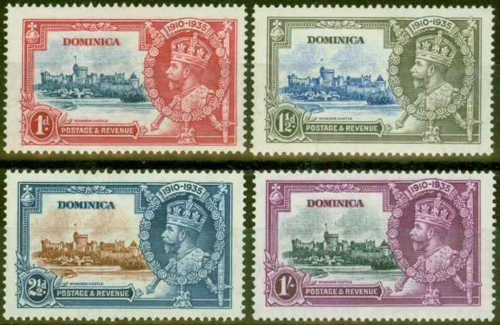 Rare Postage Stamp from Dominica 1935 Jubilee set of 4 SG92-95 Fine Very Lightly Mtd Mint