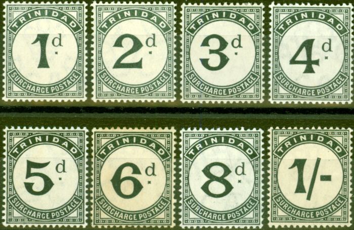 Valuable Postage Stamp from Trinidad 1905 P.Due set of 8 SGD10-D17 Fine Lightly Mtd Mint