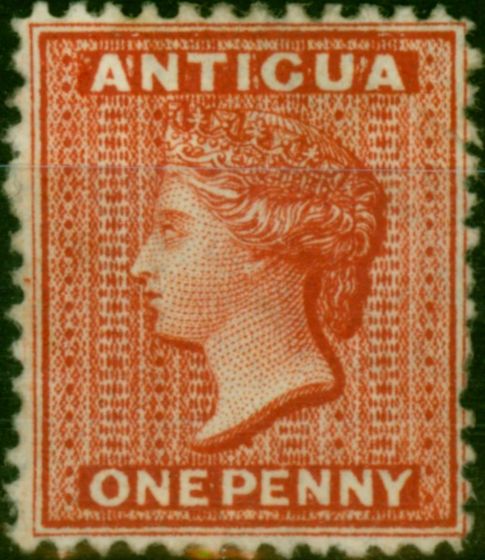 Old Postage Stamp Antigua 1872 1d Scarlet SG14 Fine & Fresh MM