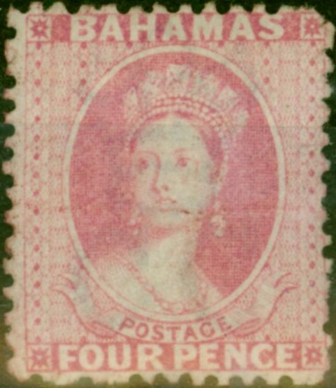 Rare Postage Stamp Bahamas 1863 4d Dull Rose SG27 Good LMM