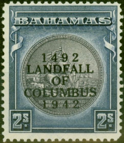 Rare Postage Stamp from Bahamas 1942 2s Slate-Purple & Indigo SG172 Fine MNH