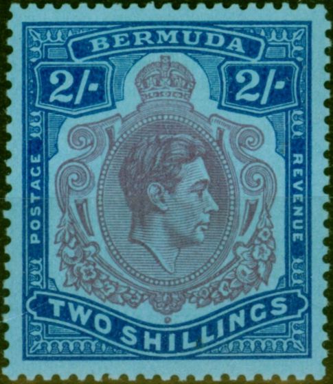 Valuable Postage Stamp Bermuda 1950 2s Reddish Purple & Blue-Pale Blue SG116f P.13 Ordin Fine MM