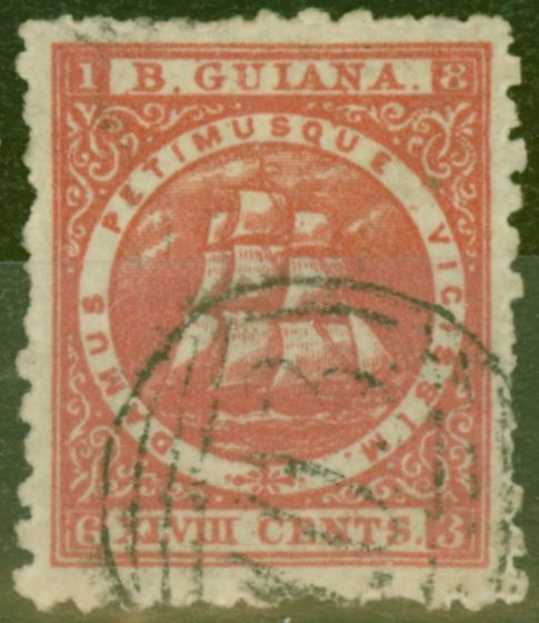 Valuable Postage Stamp from British Guiana 1867 48c Crimson SG104 Fine Used