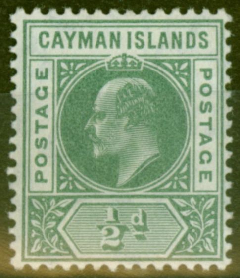 Old Postage Stamp from Cayman Islands 1905 1/2d Green SG8 V.F Very Lightly Mtd Mint
