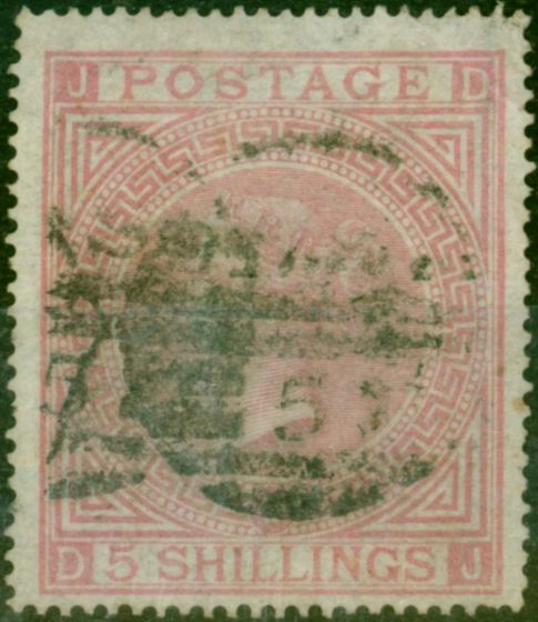 Collectible Postage Stamp GB 1874 5s Pale Rose SG127 Pl 2 Good Used