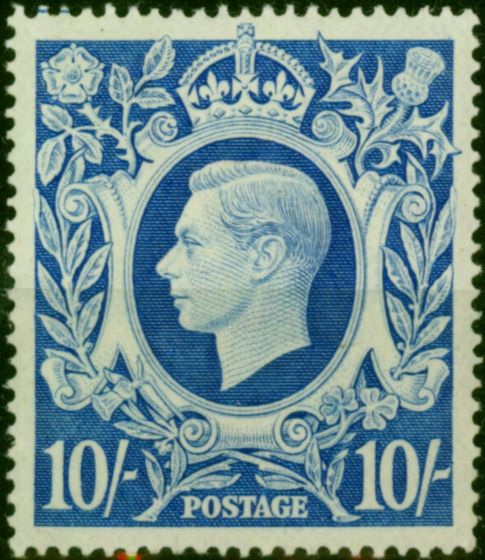 Valuable Postage Stamp GB 1942 10s Ultramarine SG478b Fine LMM