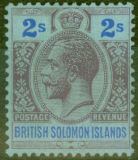 Collectible Postage Stamp from Solomon Islands 1927 2s Purple & Blue-Blue SG49 Fine Very Lightly Mtd Mint