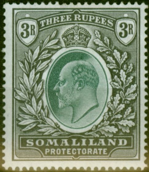 Rare Postage Stamp Somaliland 1904 3R Green & Black SG43 Fine & Fresh MM