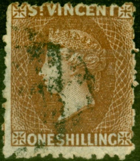 Collectible Postage Stamp from St Vincent 1869 1s Brown SG14 Used Fine